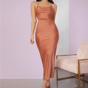 Satin Maxi Dress Dusty Pink